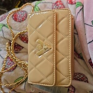 BNWT taupe small quilted crossbody